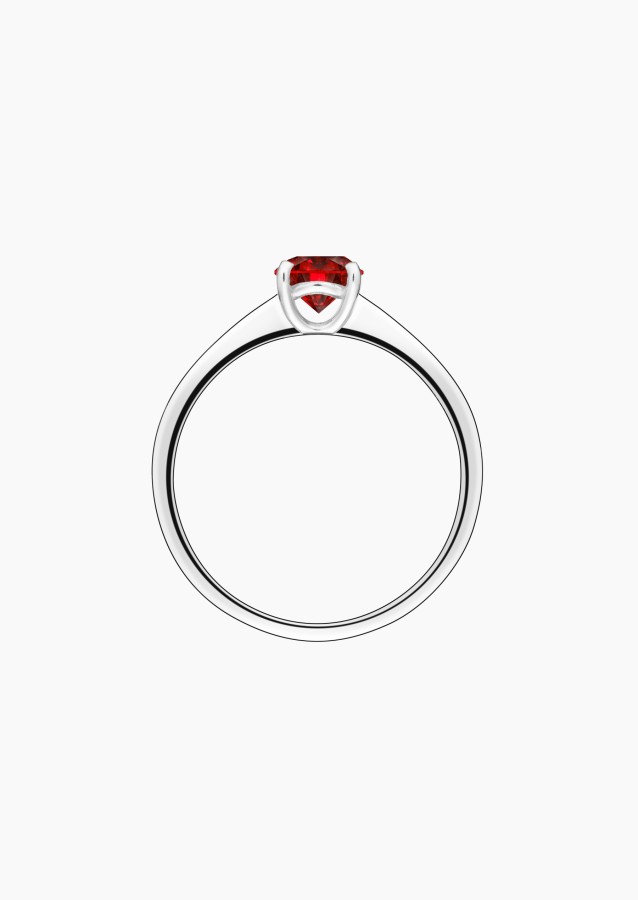 Foudre solitaire ring in white gold with ruby – Jewel by Maison Lepage, jeweler and designer since 1922.