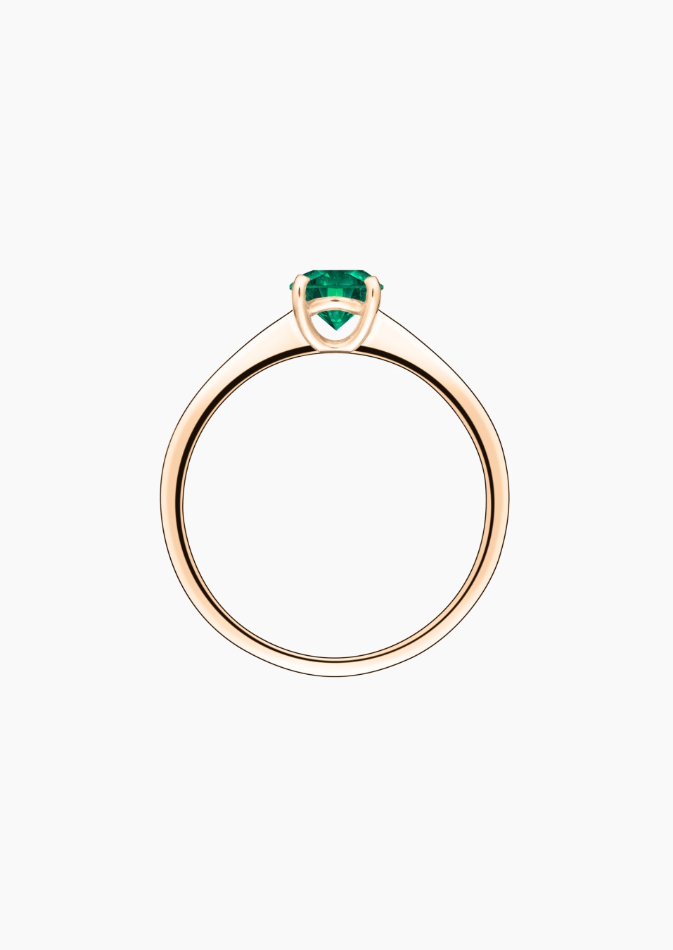 Foudre solitaire ring in rose gold with emerald – Jewel by Maison Lepage, jeweler and designer since 1922.