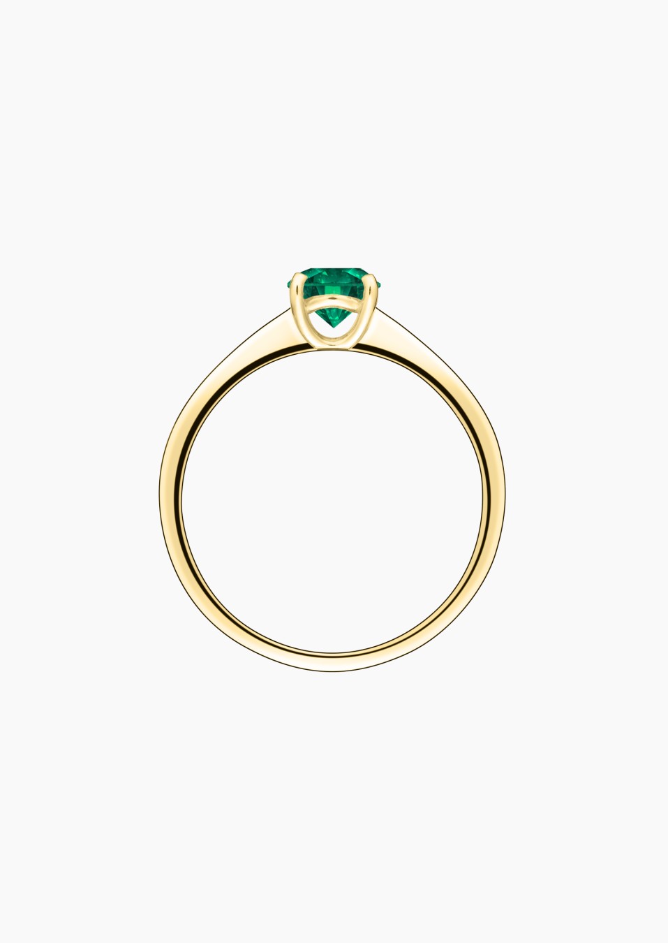Foudre solitaire ring in yellow gold with emerald – Jewel by Maison Lepage, jeweler and designer since 1922.