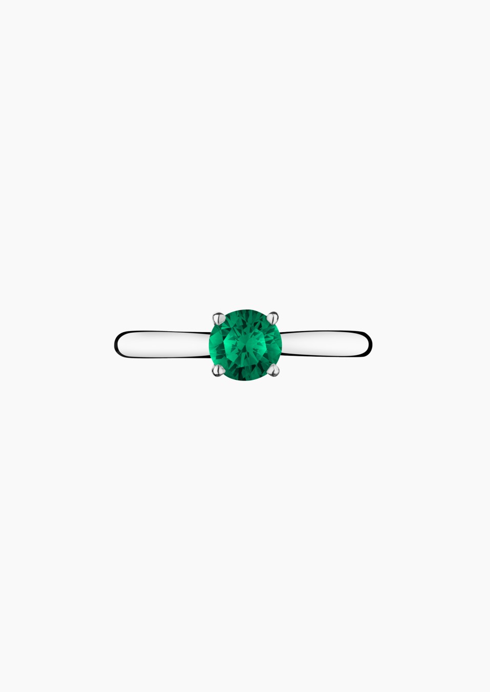 Foudre solitaire ring in white gold with emerald – Jewel by Maison Lepage, jeweler and designer since 1922.