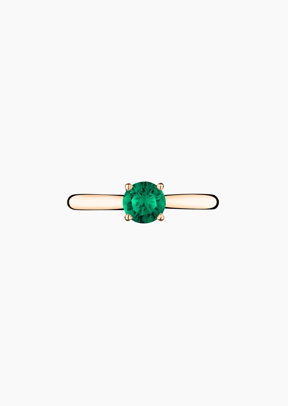 Foudre solitaire ring in rose gold with emerald – Jewel by Maison Lepage, jeweler and designer since 1922.