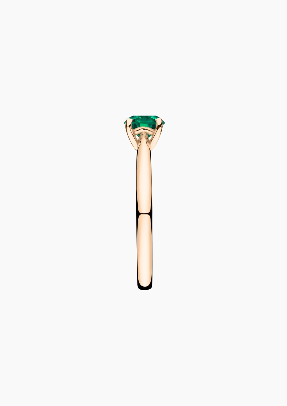 Foudre solitaire ring in rose gold with emerald – Jewel by Maison Lepage, jeweler and designer since 1922.