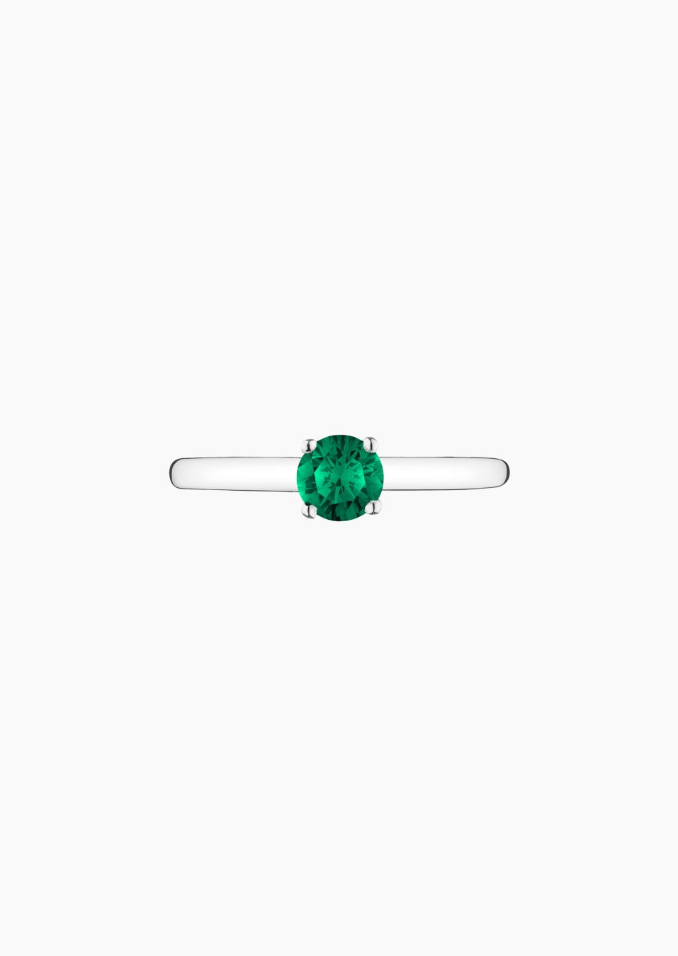 Promesse solitaire ring in white gold with emerald – Jewel by Maison Lepage, jeweler and designer since 1922.