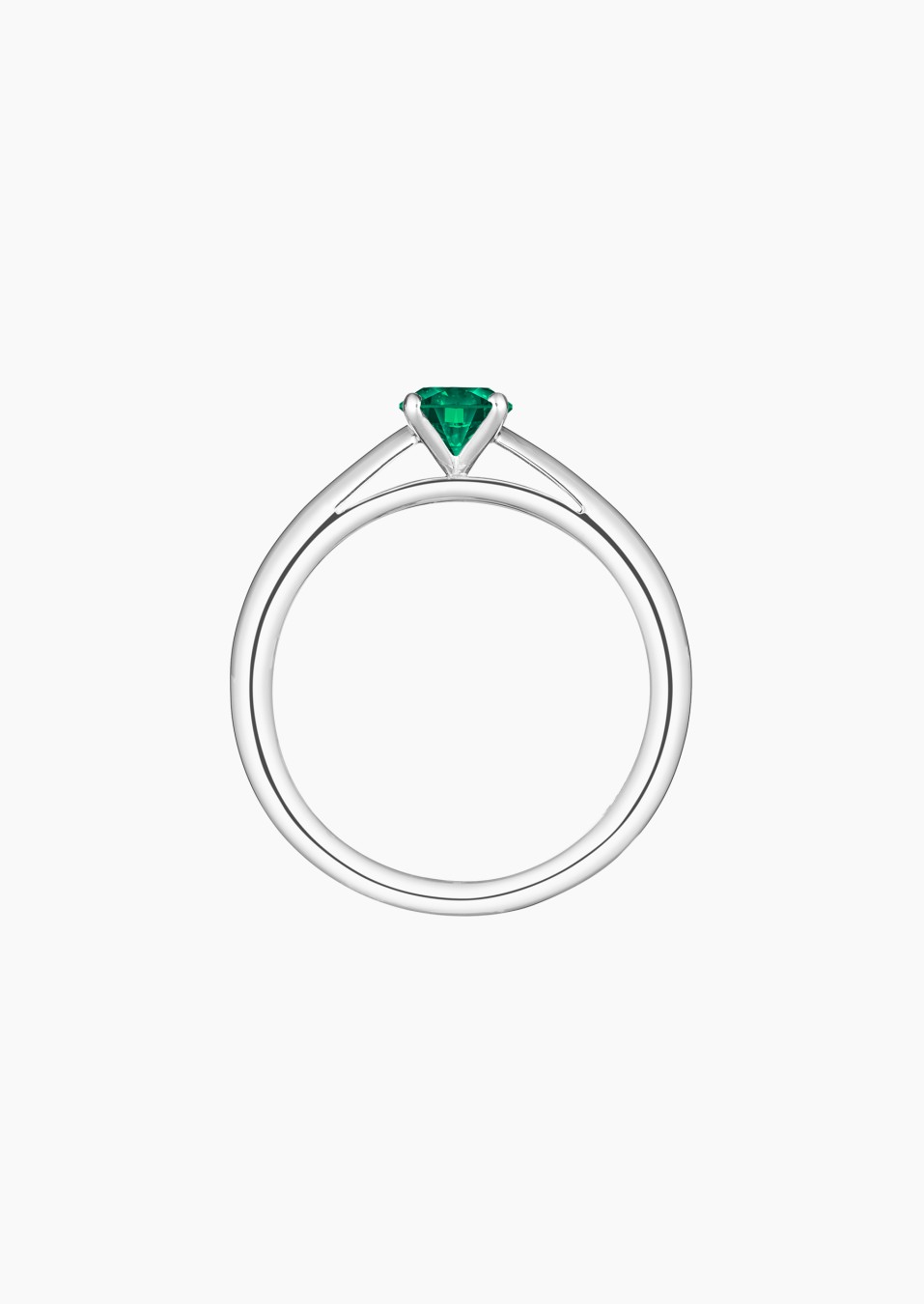Promesse solitaire ring in white gold with emerald – Jewel by Maison Lepage, jeweler and designer since 1922.
