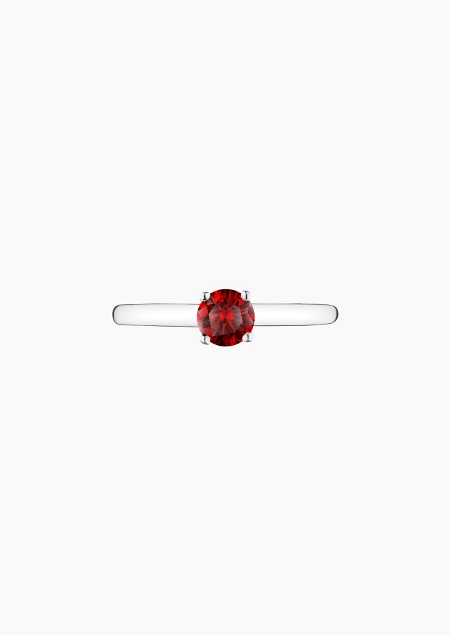 Promesse solitaire ring in white gold with ruby – Jewel by Maison Lepage, jeweler and designer since 1922.