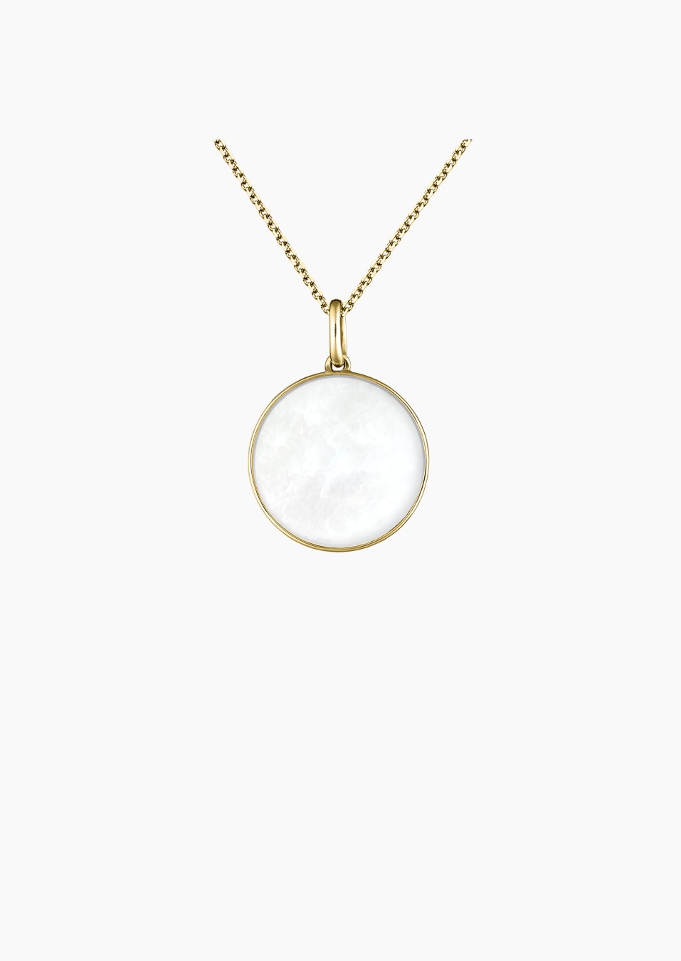 Médaille Colette Lune 15 mm en or jaune et nacre blanche - Maison Lepage joaillier créateur français 1922