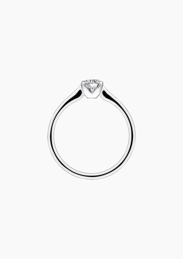 Désir solitaire ring, engagement ring in 18k white gold and diamond – Maison Lepage, French jeweler and designer since 1922.