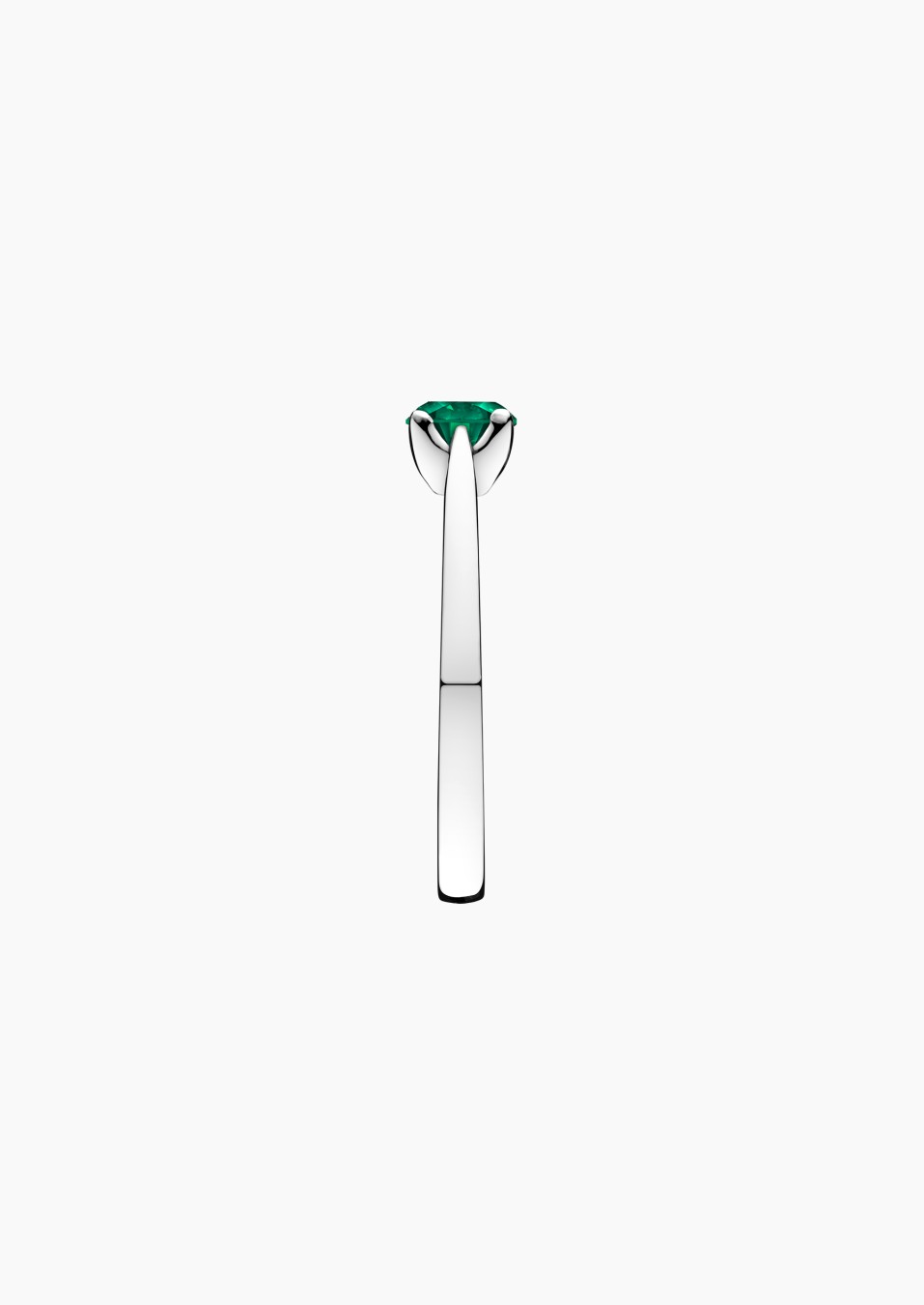 Désir solitaire ring in white gold with emerald – Jewel by Maison Lepage, jeweler and designer since 1922.