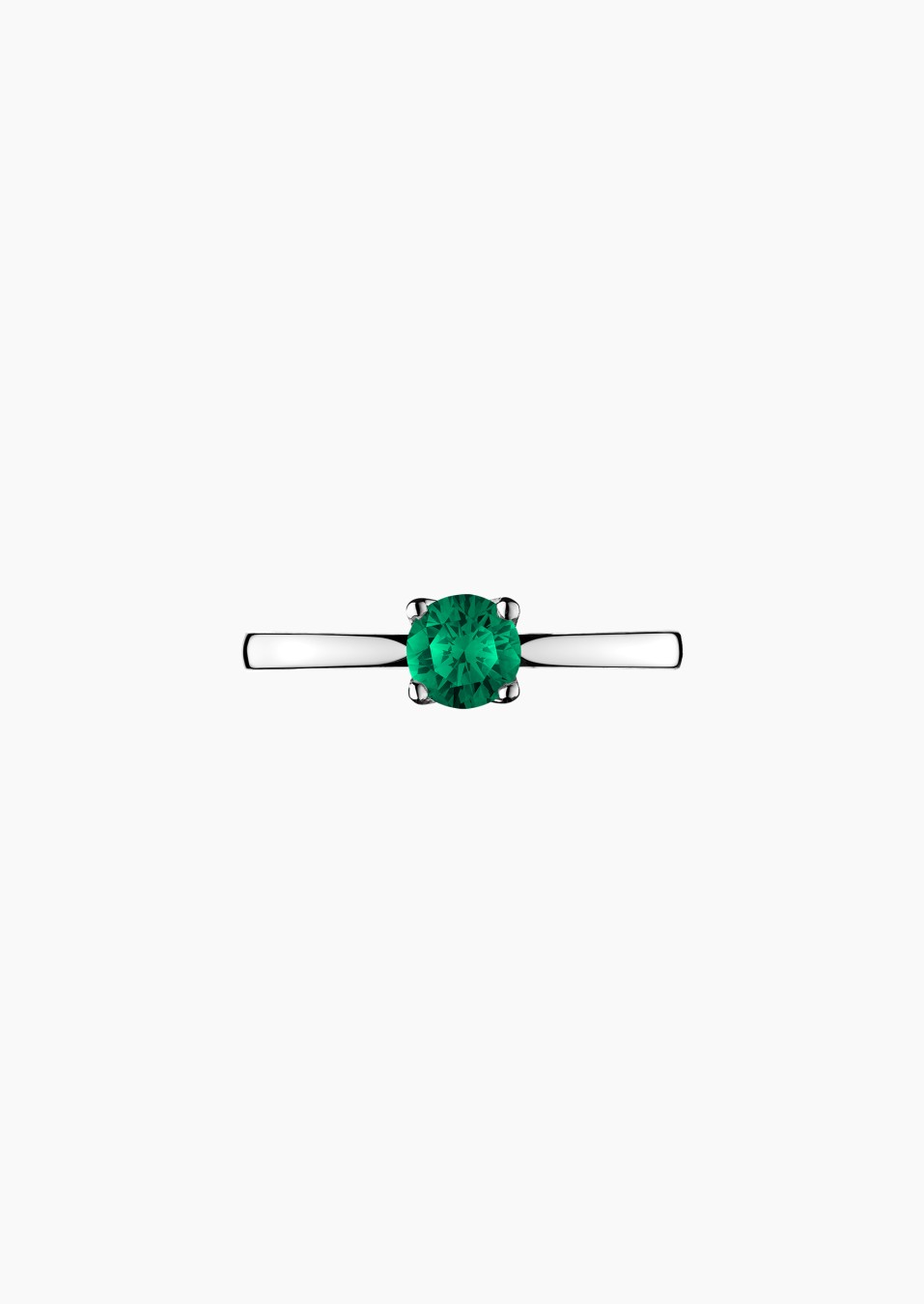 Désir solitaire ring in white gold with emerald – Jewel by Maison Lepage, jeweler and designer since 1922.