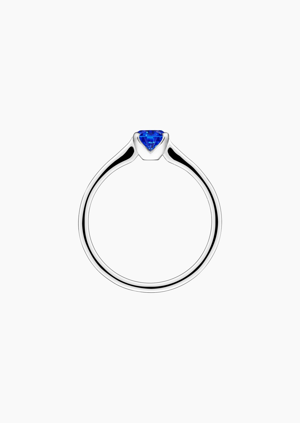 Désir solitaire ring in white gold with blue sapphire – Jewel by Maison Lepage, jeweler and designer since 1922.