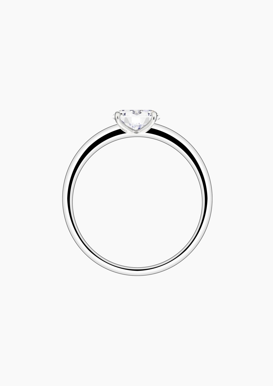 Émotion solitaire ring, engagement ring in 18k white gold with oval diamond – Maison Lepage, French jeweler and designer since 1