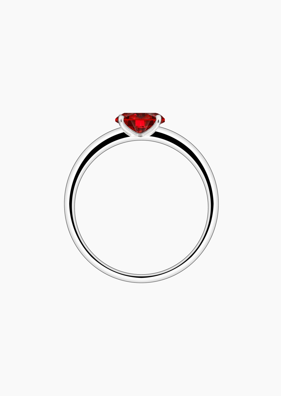 Emotion solitaire in gold and oval-cut ruby / Lepage