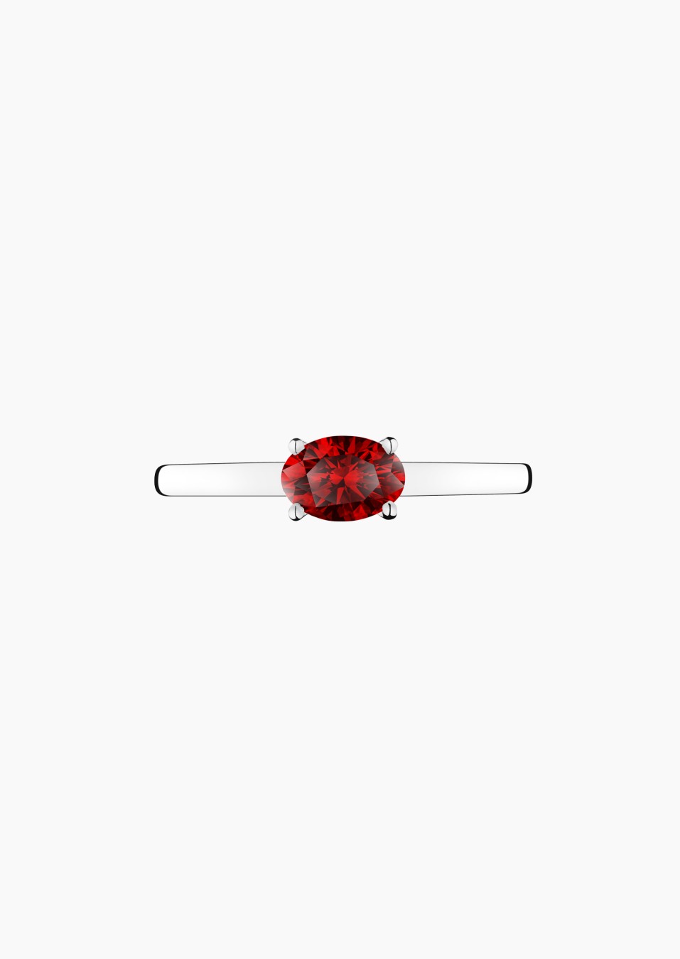 Emotion solitaire in gold and oval-cut ruby / Lepage