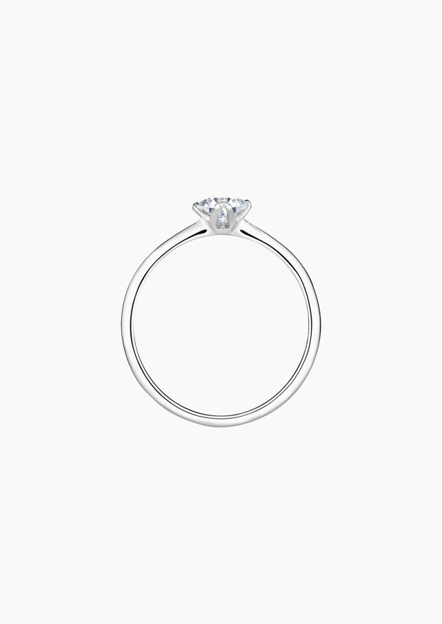 Idylle solitaire ring, engagement ring in 18k white gold and diamond – Maison Lepage, French jeweler and designer since 1922.