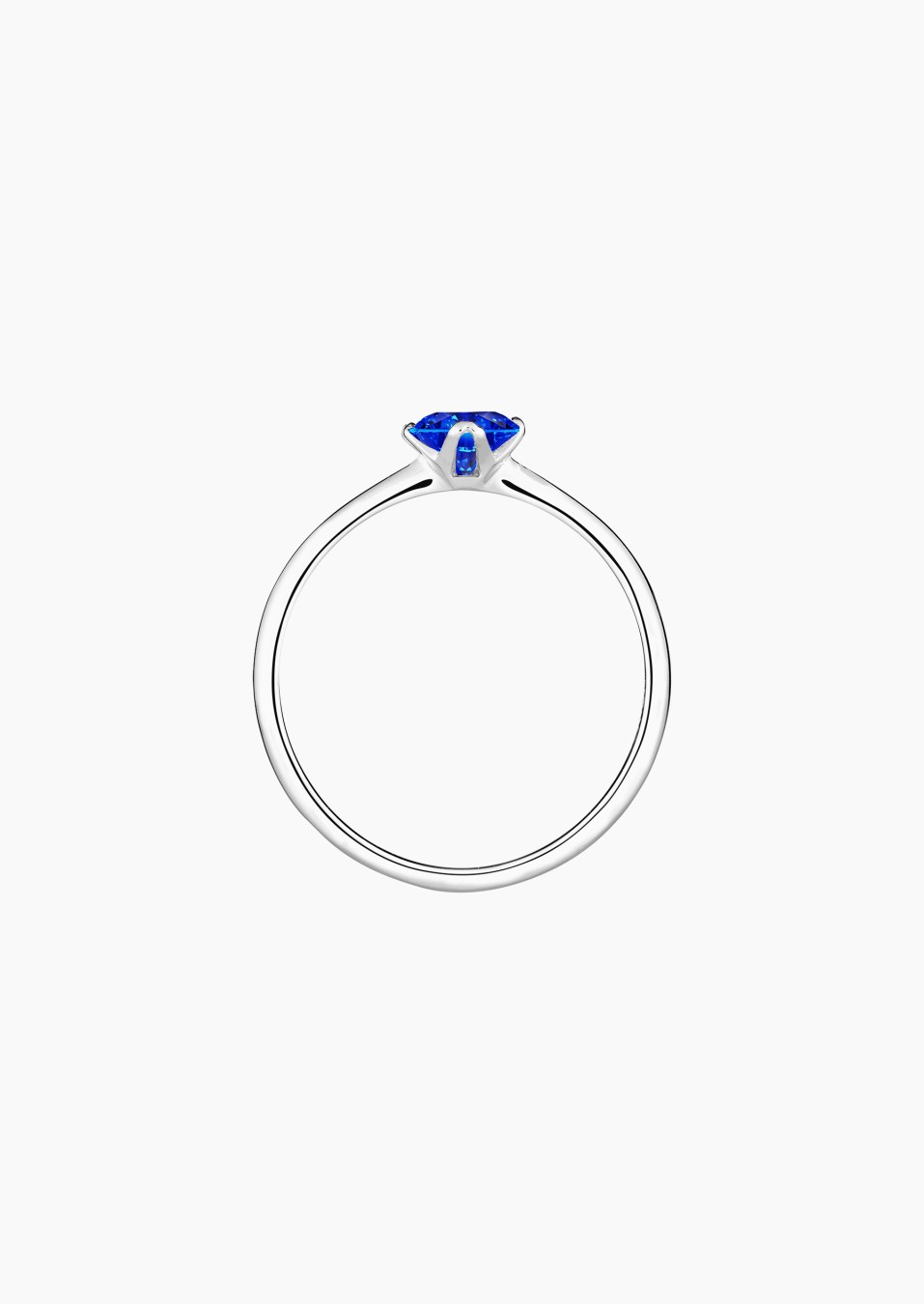 Idylle solitaire ring in white gold with blue sapphire – Jewel by Maison Lepage, jeweler and designer since 1922.