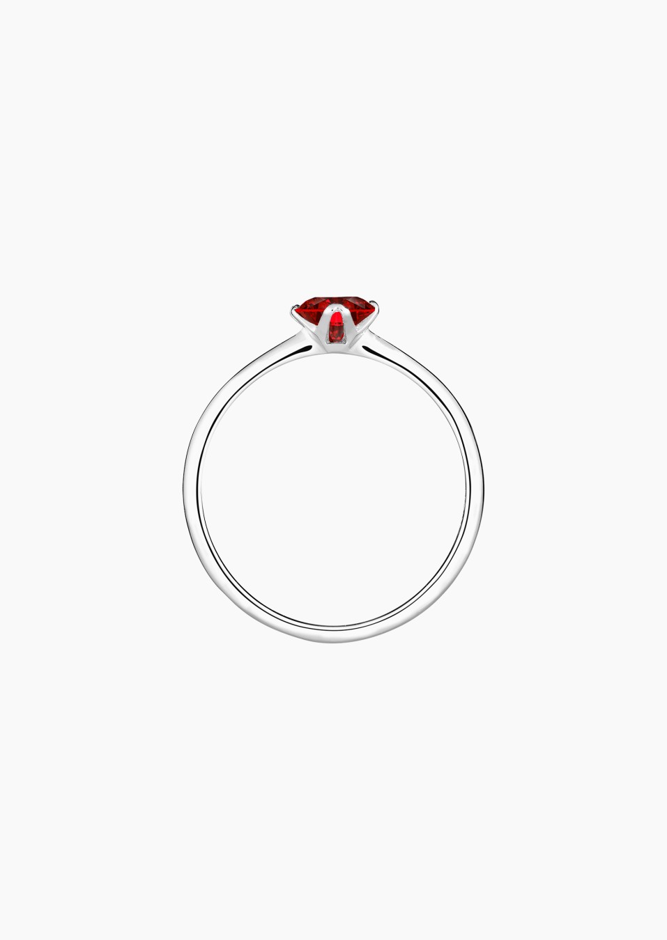 Idylle solitaire ring in white gold with ruby – Jewel by Maison Lepage, jeweler and designer since 1922.