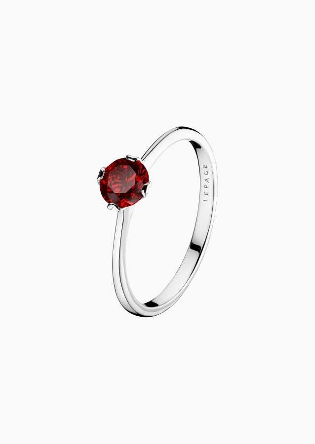 
                                                                                    Idylle solitaire ring in white gold with ruby – Jewel by Maison Lepage, jeweler and designer since 1922.
                                                                            