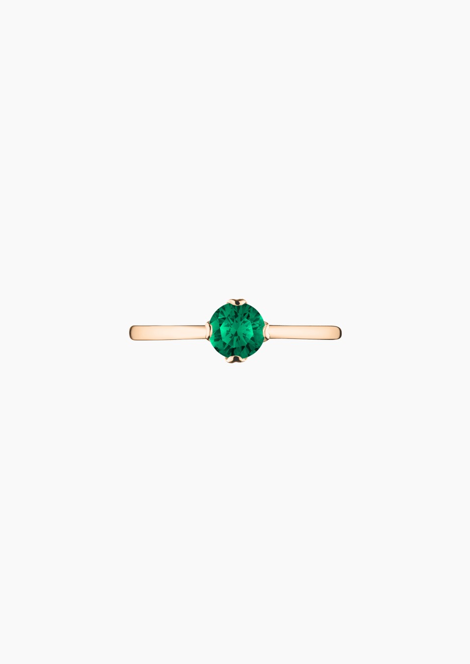 Idylle solitaire ring in rose gold with emerald – Jewel by Maison Lepage, jeweler and designer since 1922.