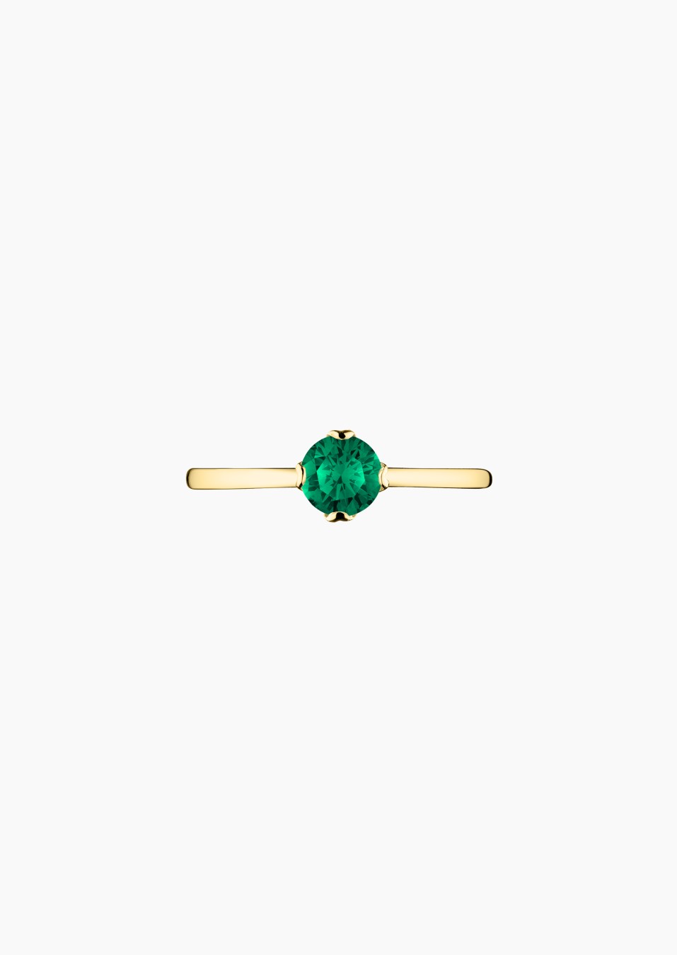 Idylle solitaire ring in yellow gold with emerald – Jewel by Maison Lepage, jeweler and designer since 1922.