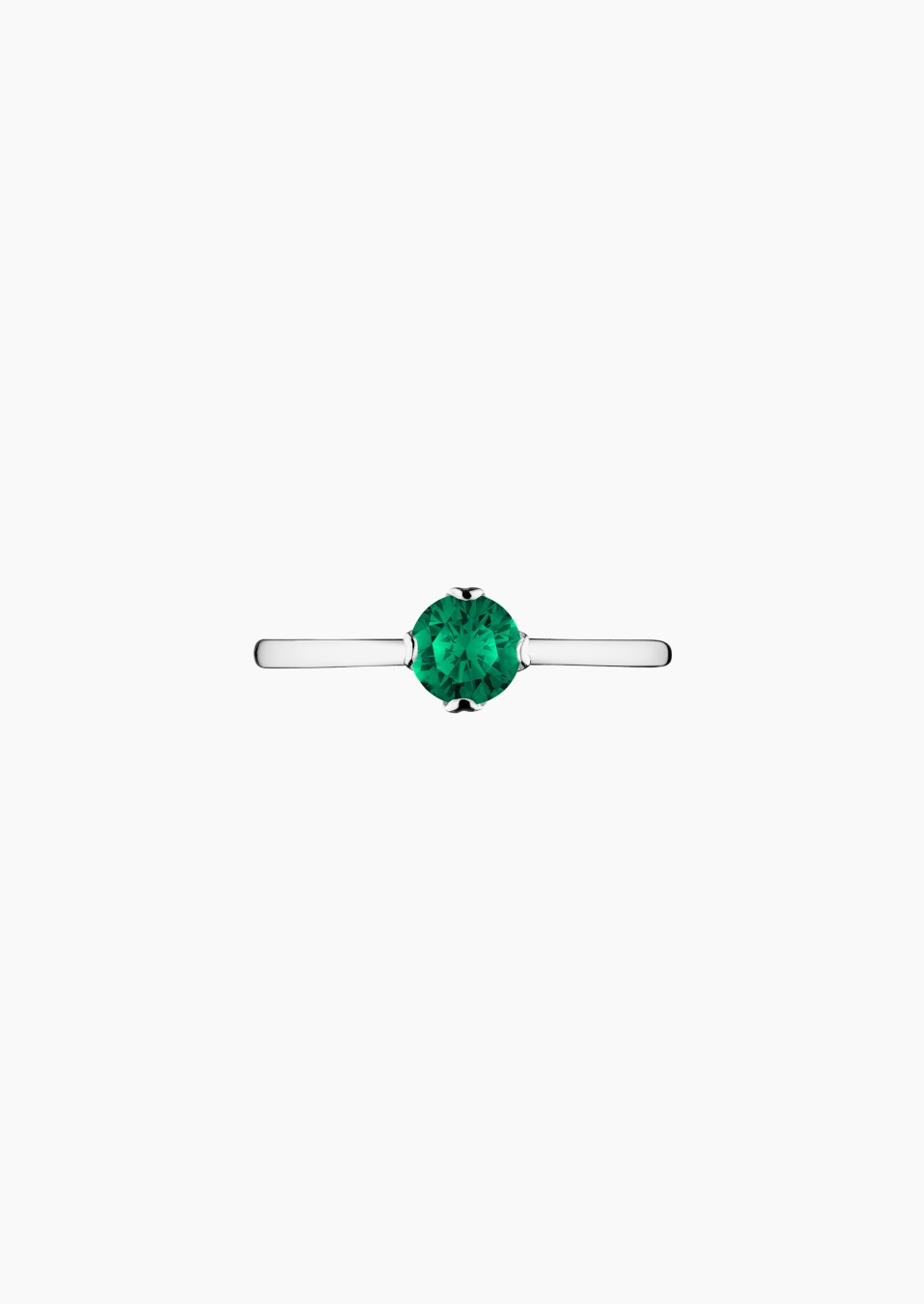 Idylle solitaire ring in white gold with emerald – Jewel by Maison Lepage, jeweler and designer since 1922.
