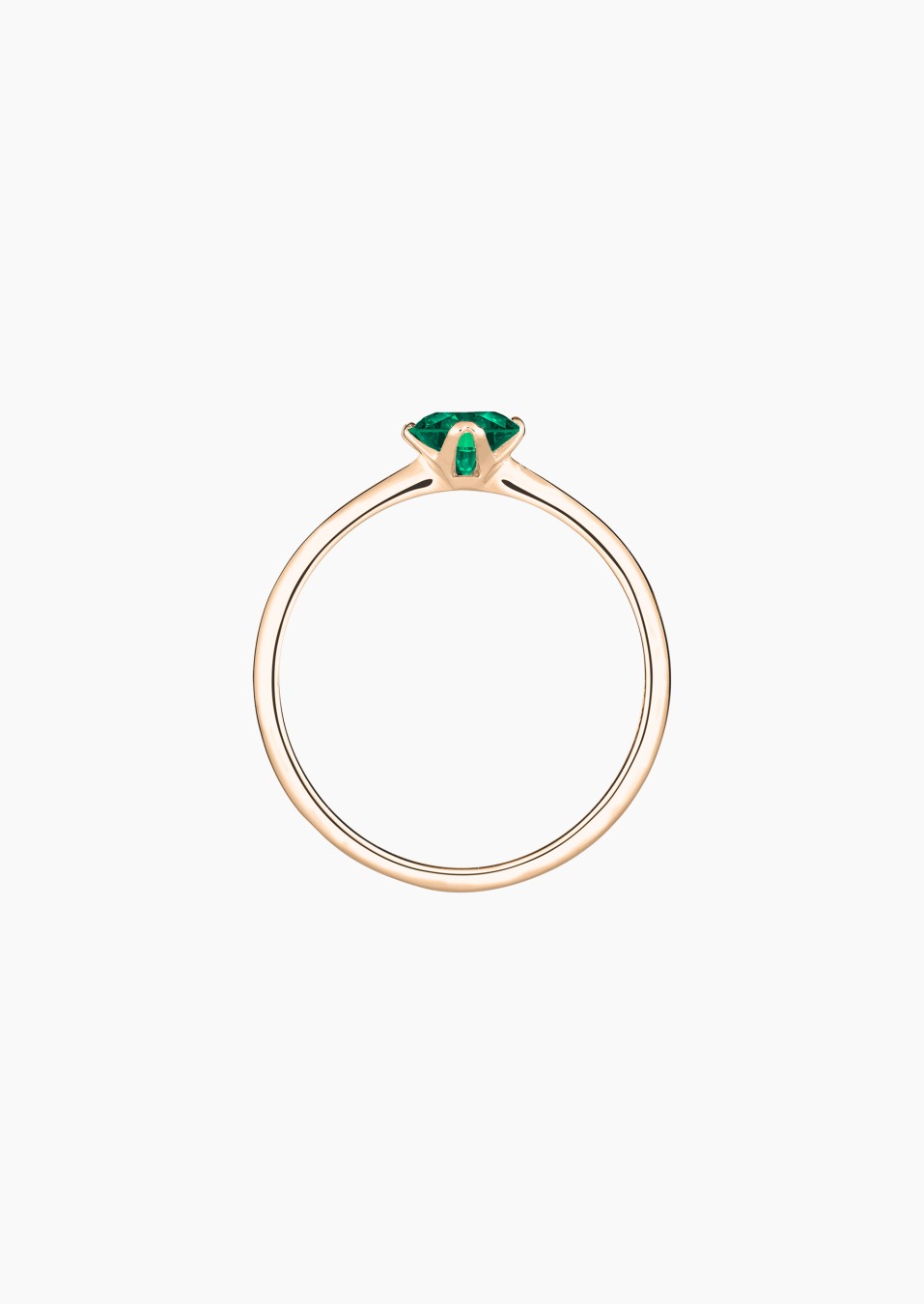 Idylle solitaire ring in rose gold with emerald – Jewel by Maison Lepage, jeweler and designer since 1922.