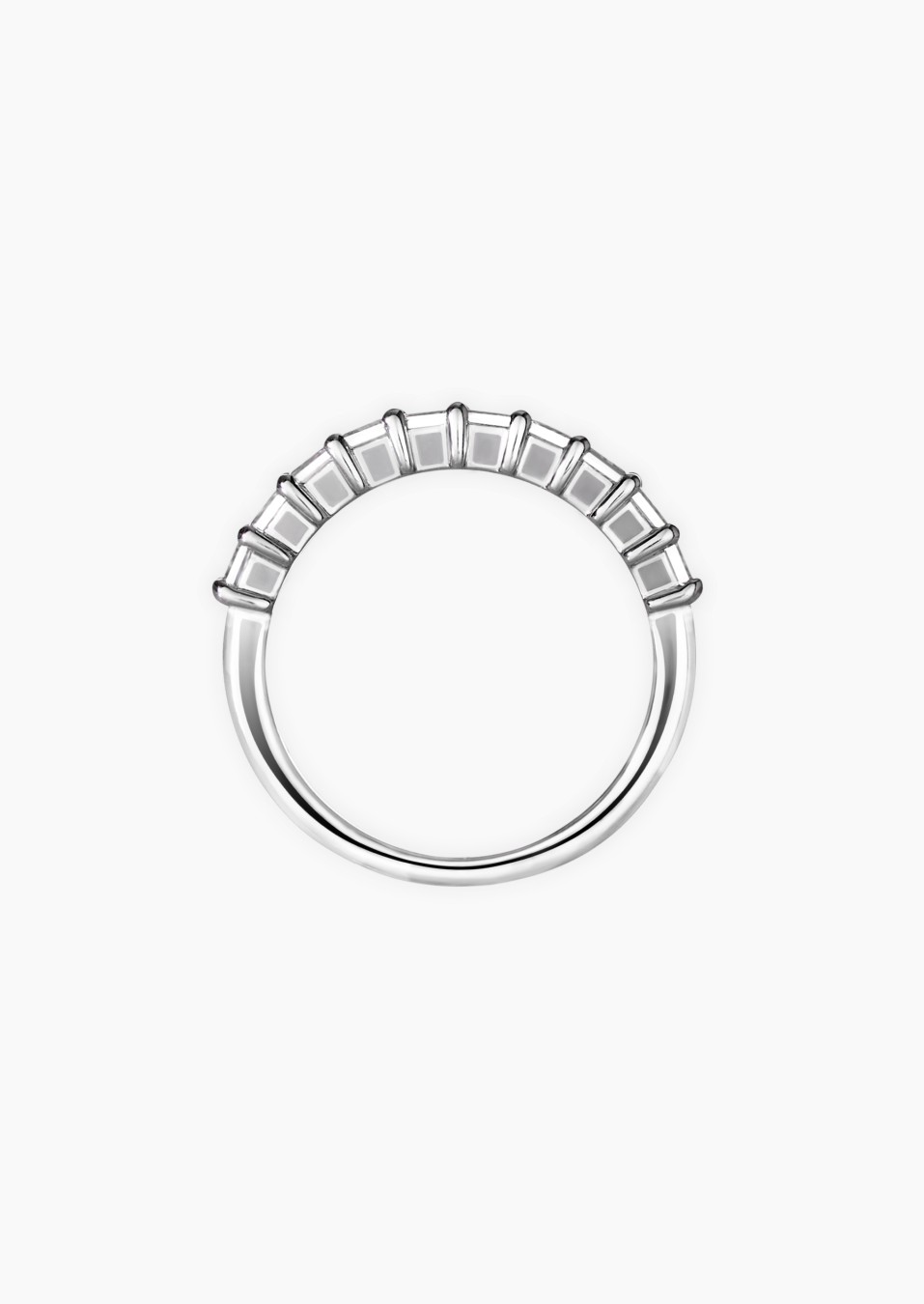 Alliance femme Malicieuse en or blanc et diamants taille princesse - Maison Lepage joaillier créateur français 1922