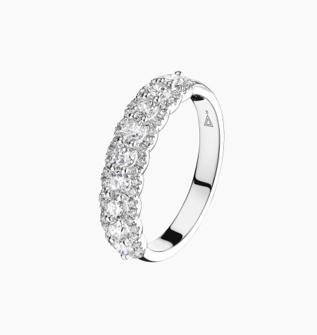 Alliance femme Duchesse en or blanc et diamants - Maison Lepage joaillier créateur français 1922