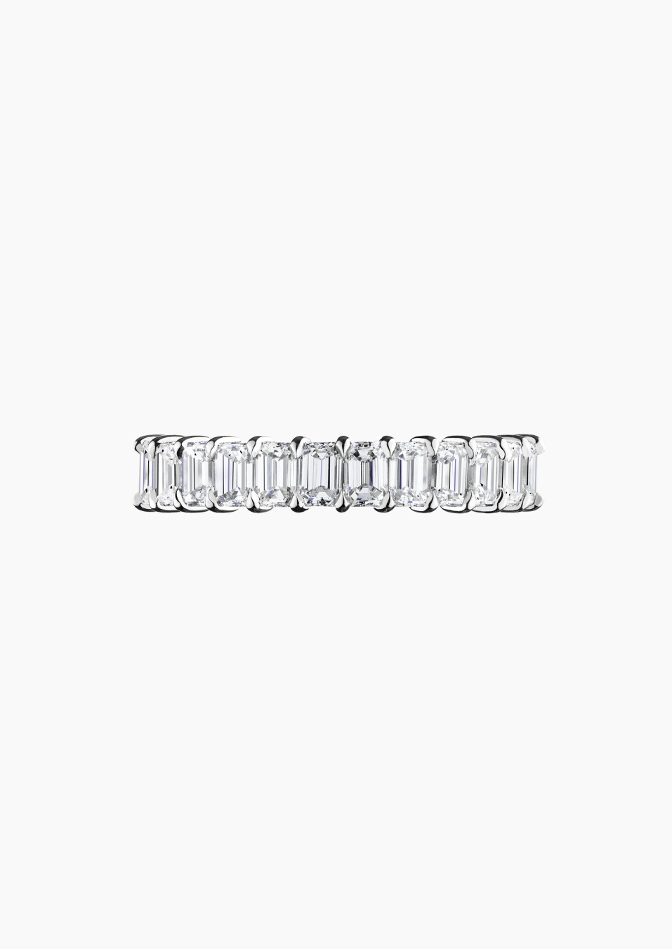 Audacieuse wedding ring in white gold and emerald cut diamonds - Maison Lepage french jeweller since 1922