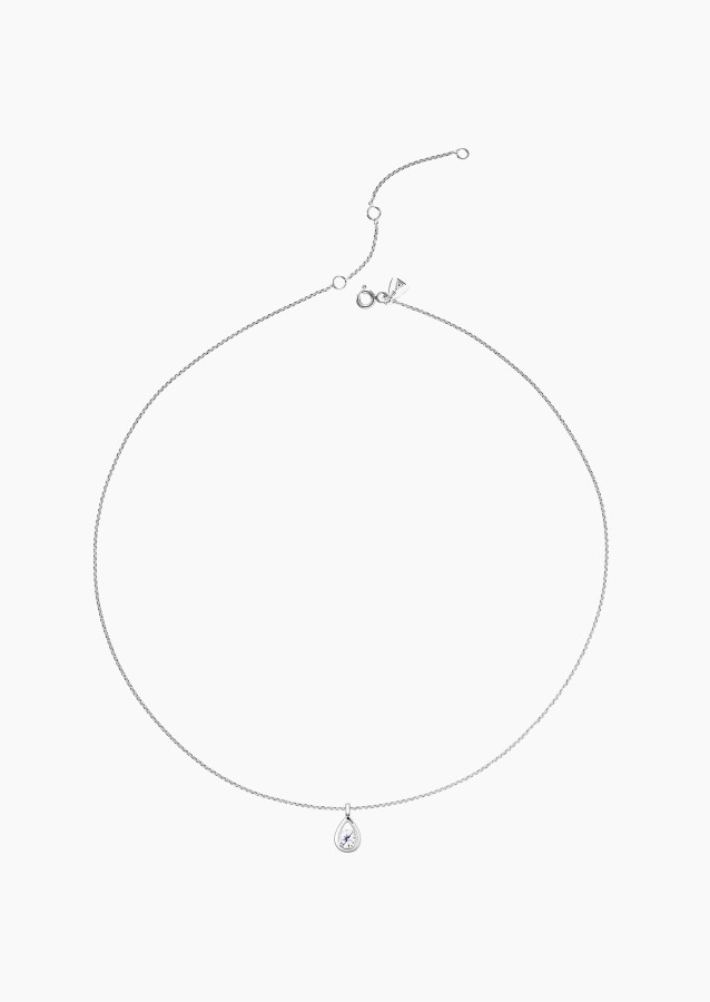 Collier Clyde en or blanc 750 et diamant 0,5 carat - Maison Lepage joaillier créateur français 1922
