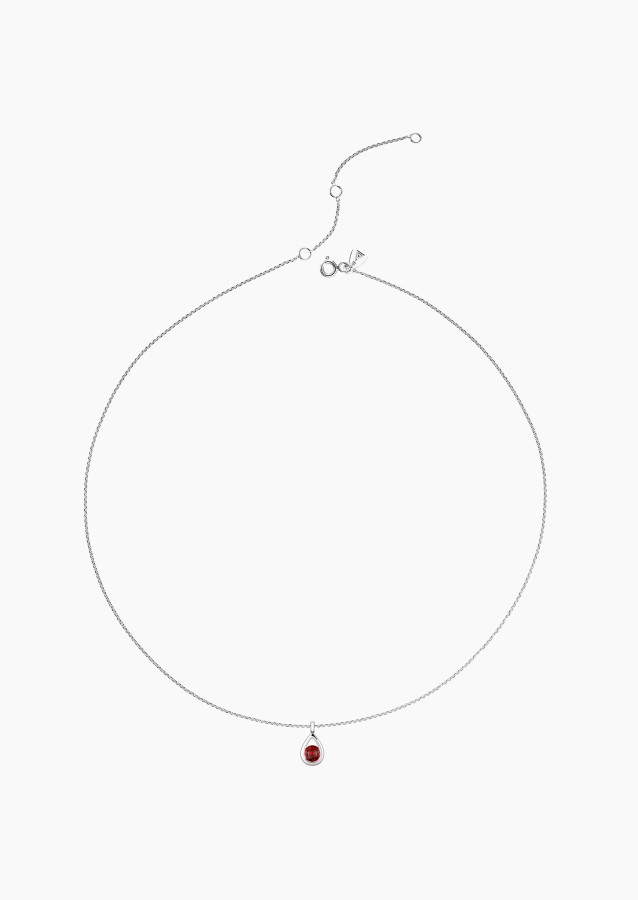 Clyde necklace in white gold with ruby – Maison Lepage, French jeweler and designer since 1922.