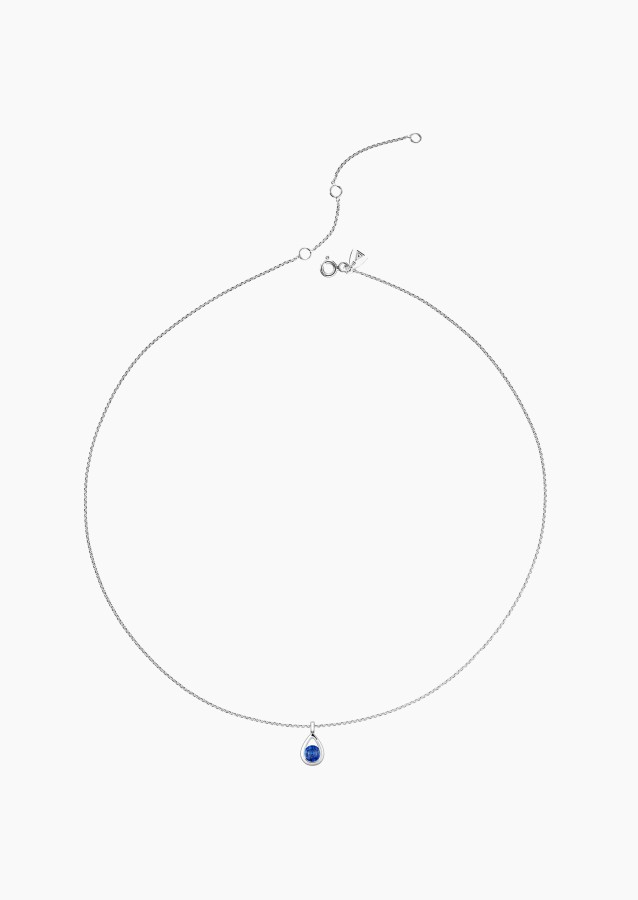 Clyde necklace in white gold with blue sapphire – Maison Lepage, French jeweler and designer since 1922.
