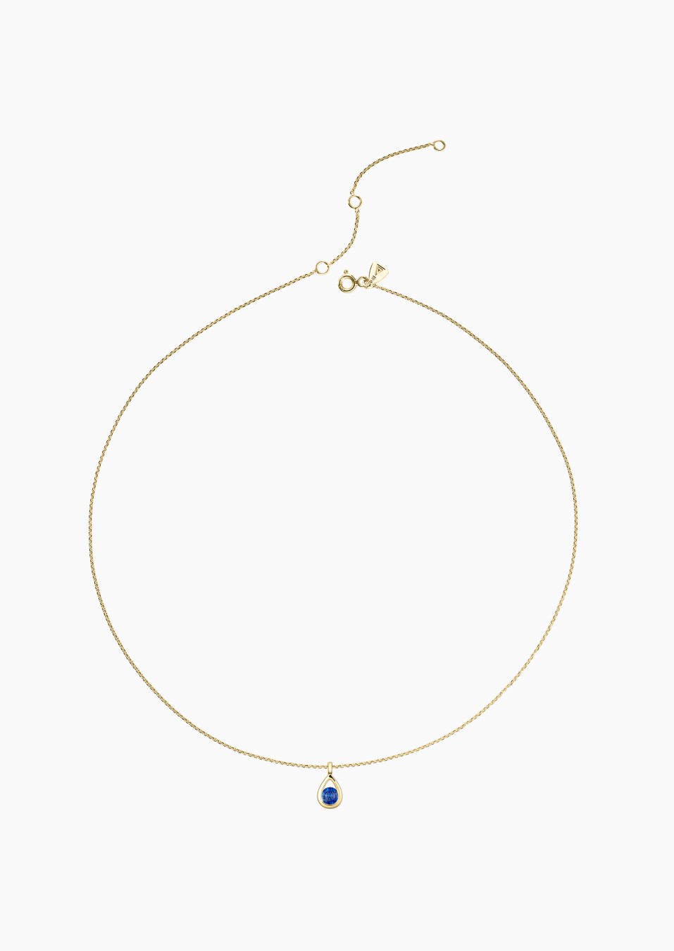 Clyde necklace in yellow gold with blue sapphire – Maison Lepage, French jeweler and designer since 1922.