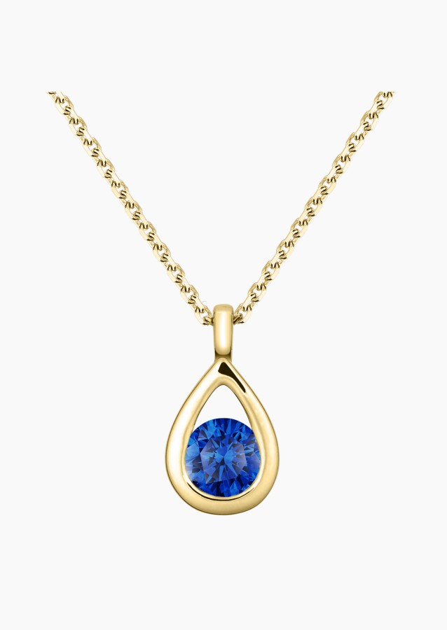 Collier Clyde en or jaune et saphir bleu - Maison Lepage joaillier créateur français 1922