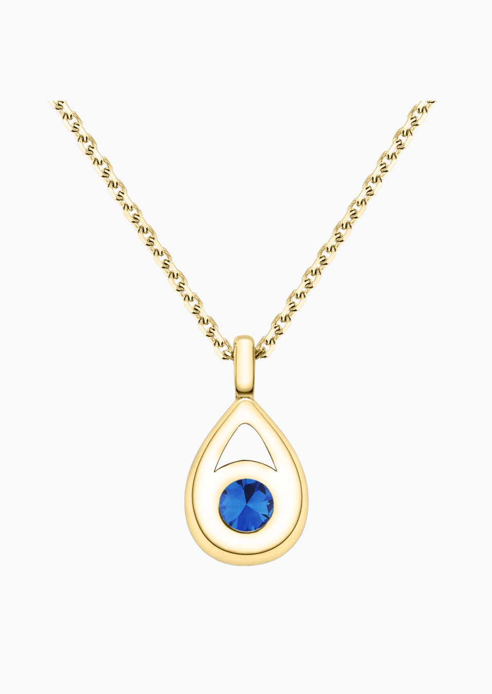 Clyde necklace in yellow gold with blue sapphire – Maison Lepage, French jeweler and designer since 1922.