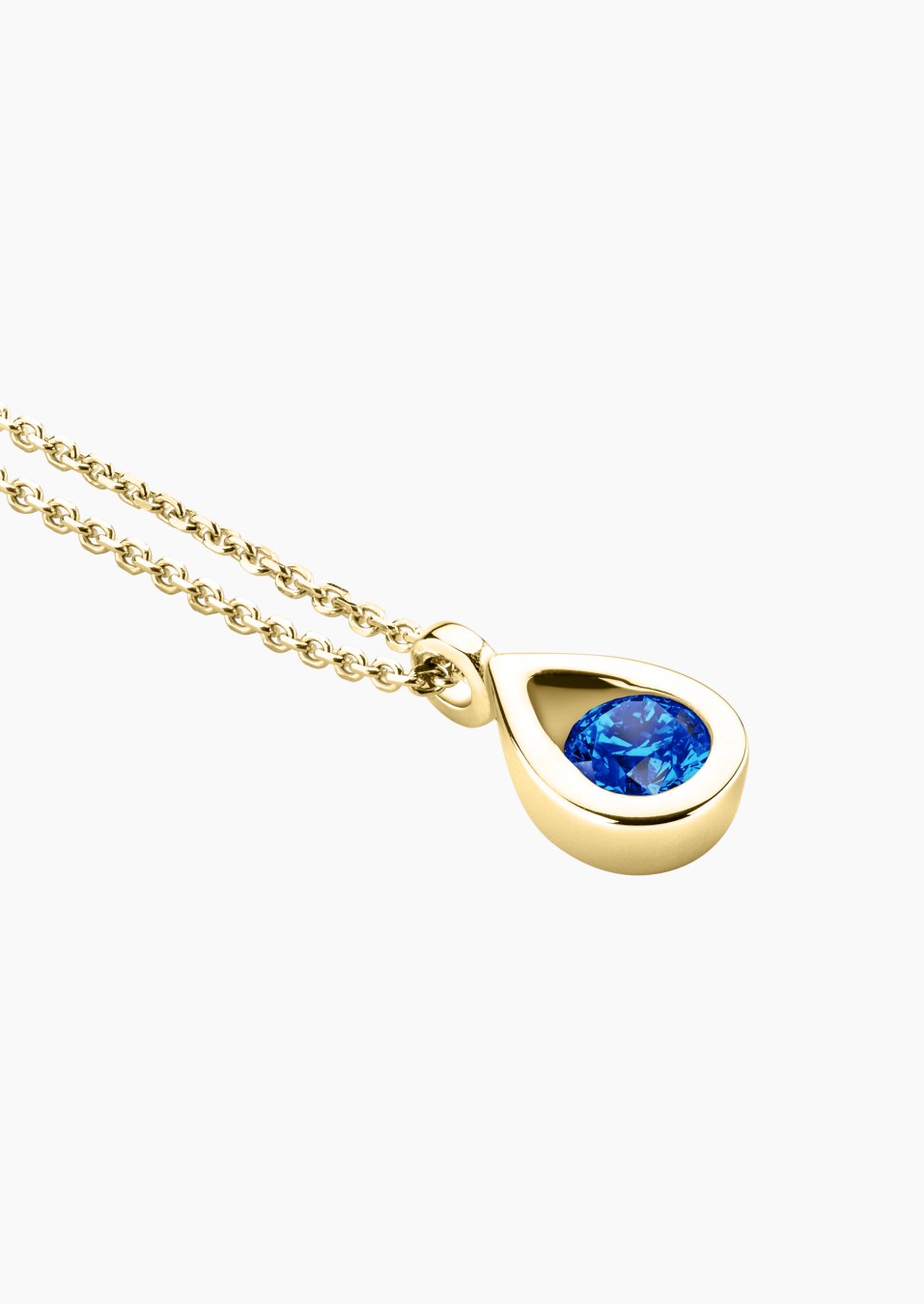 Clyde necklace in yellow gold with blue sapphire – Maison Lepage, French jeweler and designer since 1922.