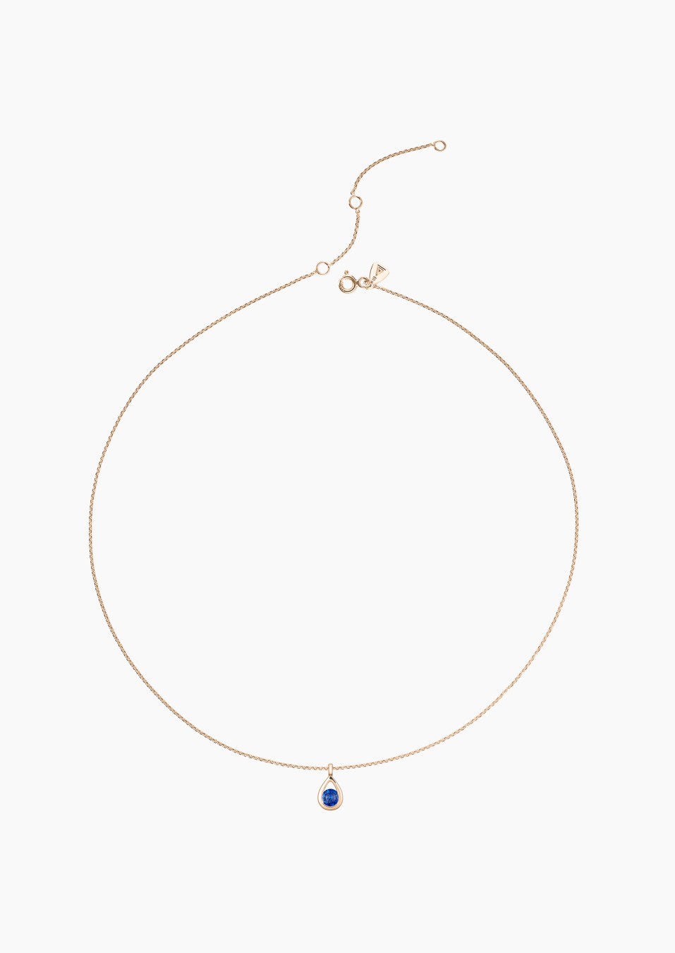 Clyde necklace in rose gold with blue sapphire – Maison Lepage, French jeweler and designer since 1922.