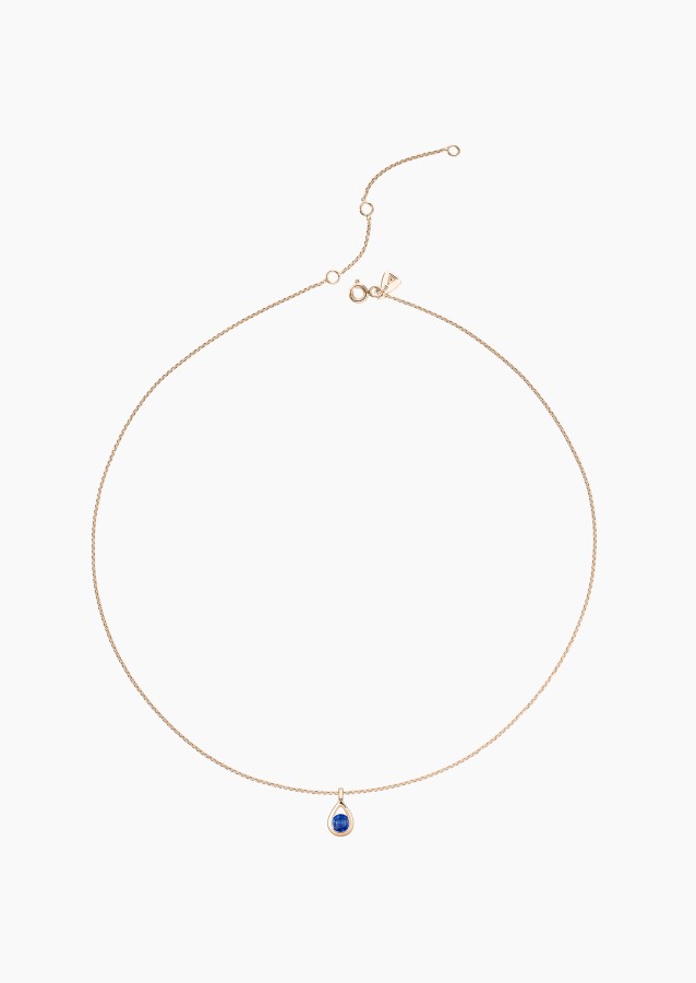 Clyde necklace in rose gold with blue sapphire – Maison Lepage, French jeweler and designer since 1922.