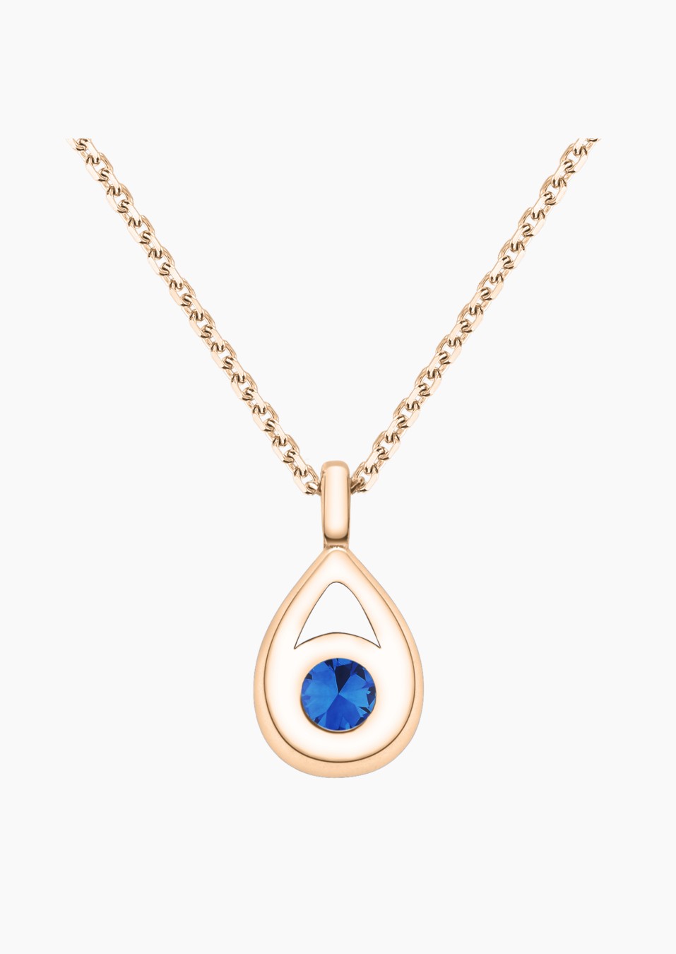 Clyde necklace in rose gold with blue sapphire – Maison Lepage, French jeweler and designer since 1922.