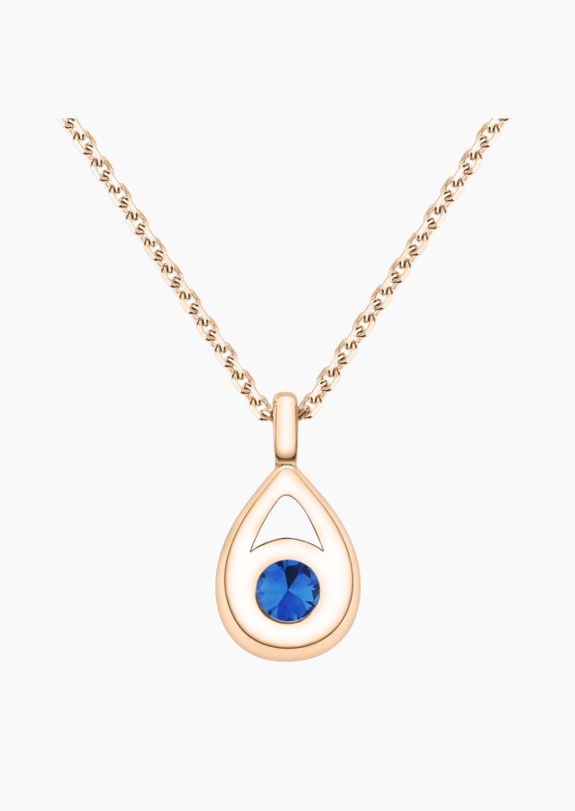 Collier Clyde en or rose et saphir bleu - Maison Lepage joaillier créateur français 1922