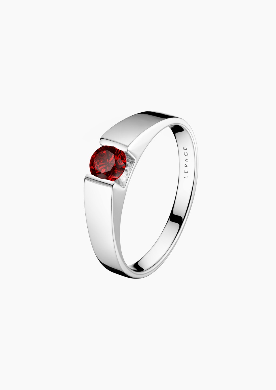 Audacieuse solitaire in gold and ruby / Lepage