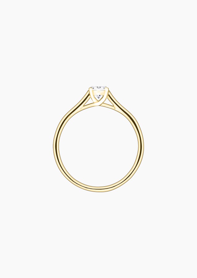 Solitaire Jackie, bague de fiançailles en or jaune 750 et diamant brillant - Maison Lepage joaillier créateur français 1922