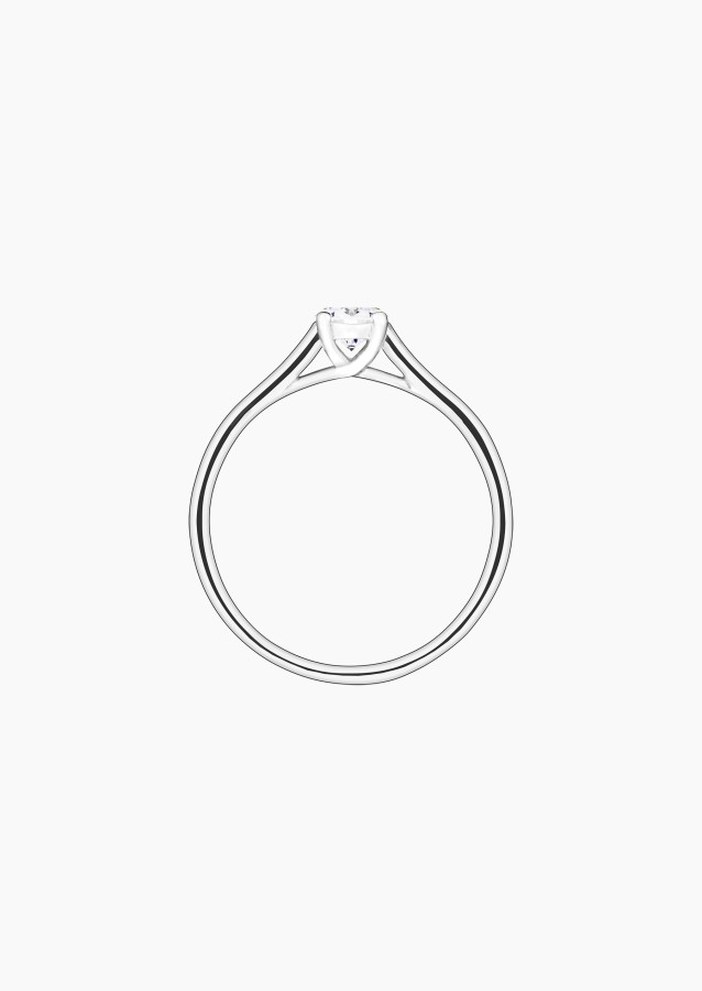 Solitaire Jackie, bague de fiançailles en or blanc 750 et diamant brillant - Maison Lepage joaillier créateur français 1922