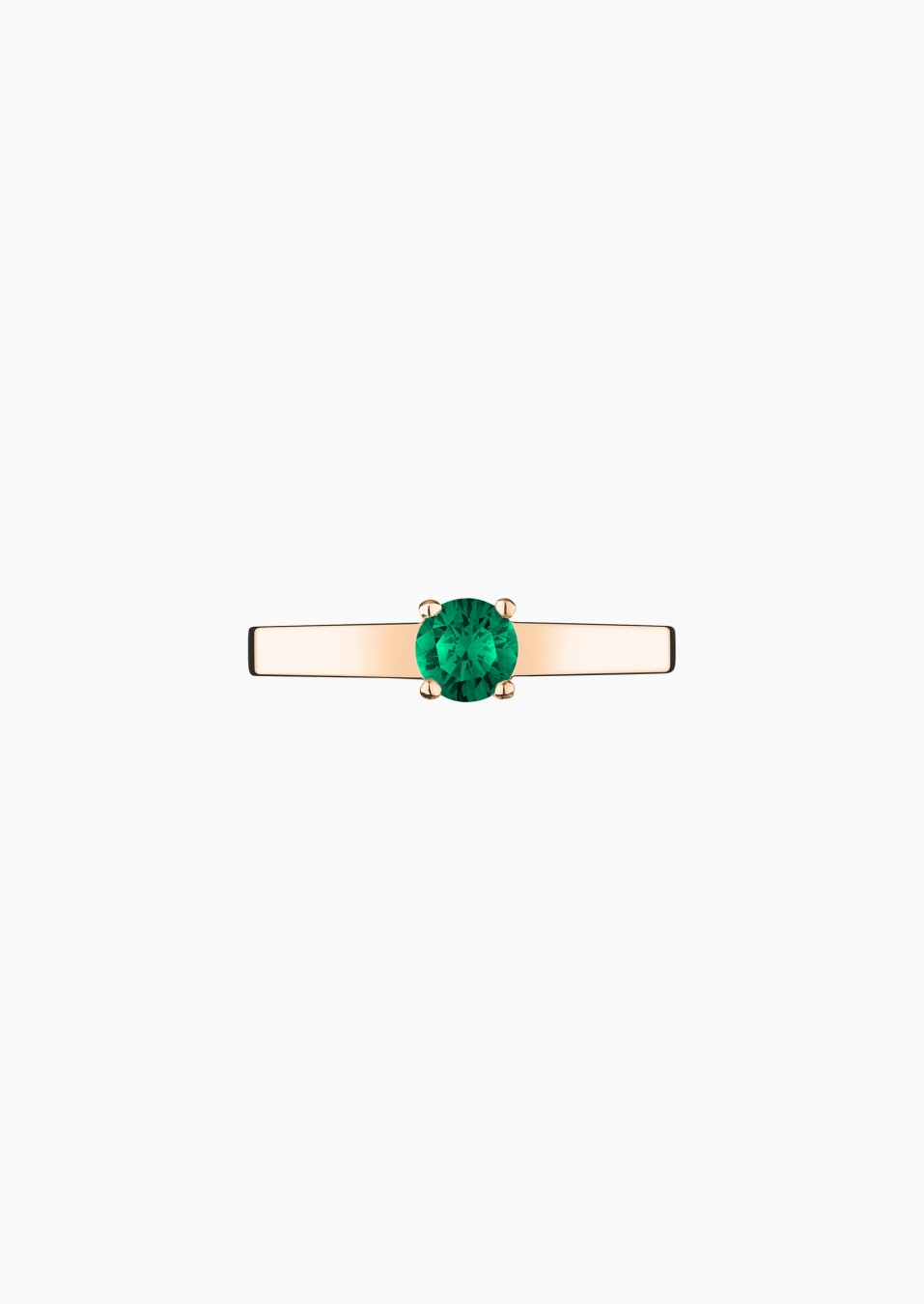 Jackie solitaire ring in rose gold with emerald – Jewel by Maison Lepage, jeweler and designer since 1922.