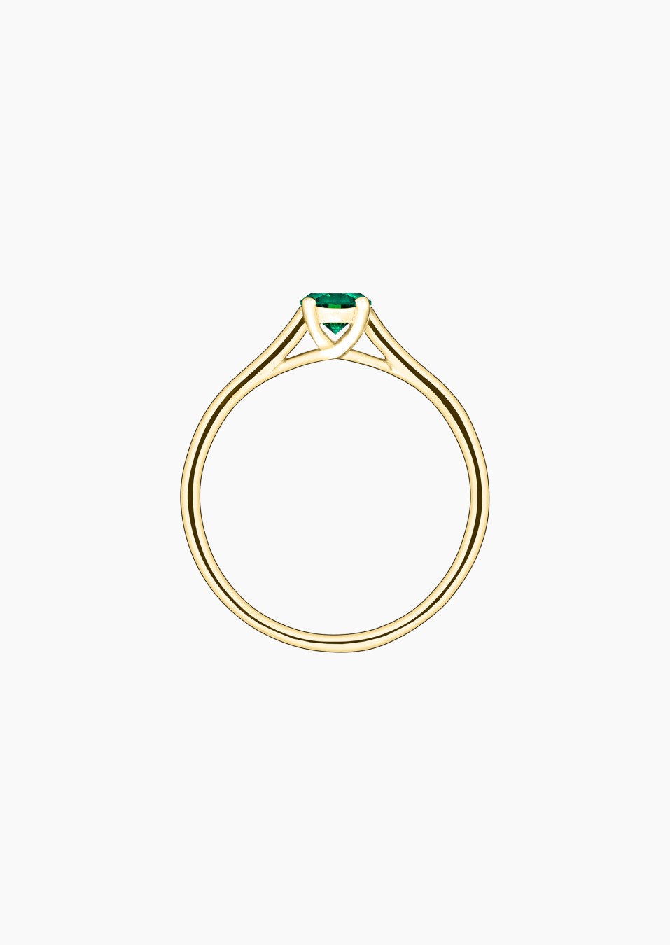 Jackie solitaire ring in yellow gold with emerald – Jewel by Maison Lepage, jeweler and designer since 1922.