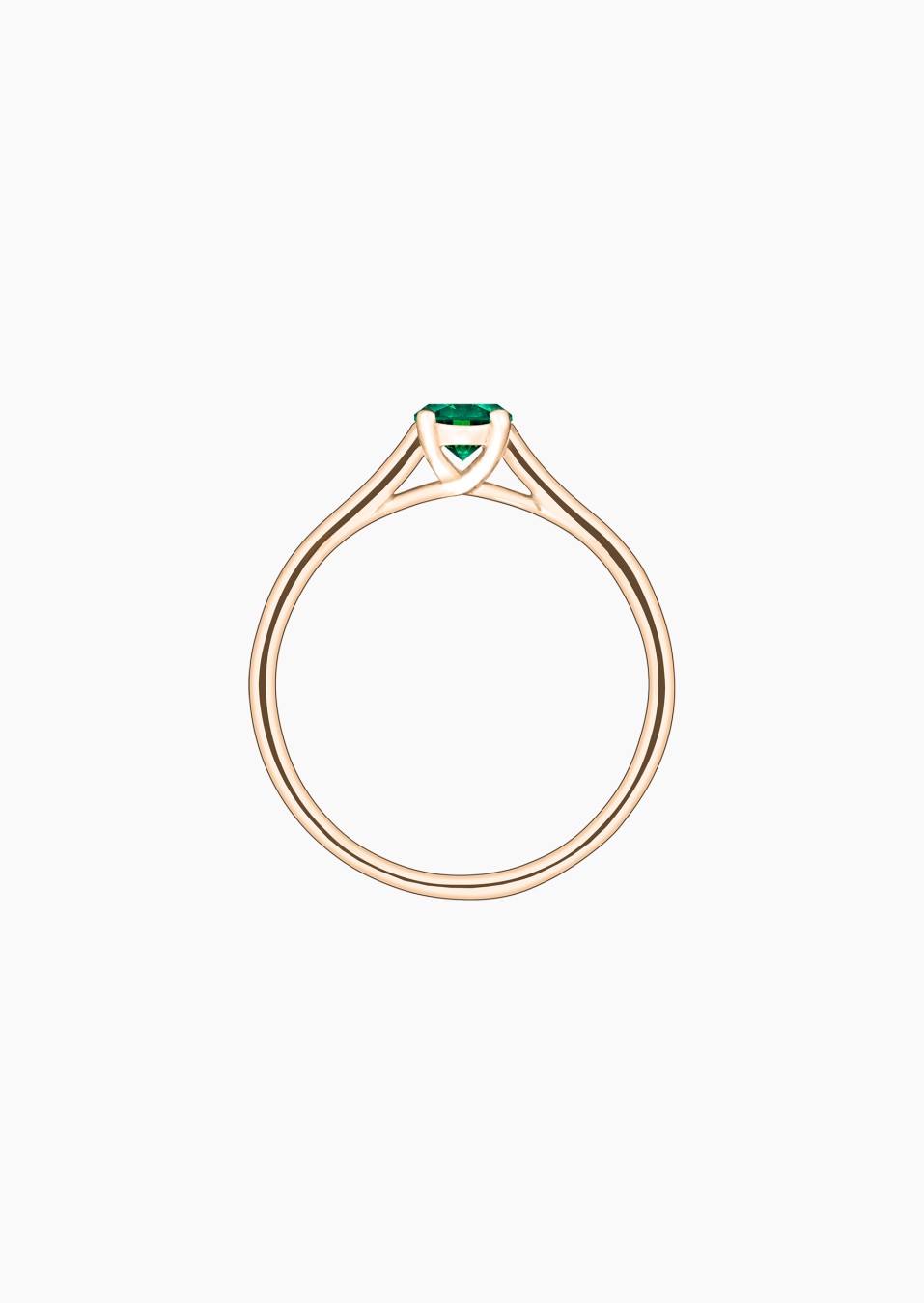 Jackie solitaire ring in rose gold with emerald – Jewel by Maison Lepage, jeweler and designer since 1922.