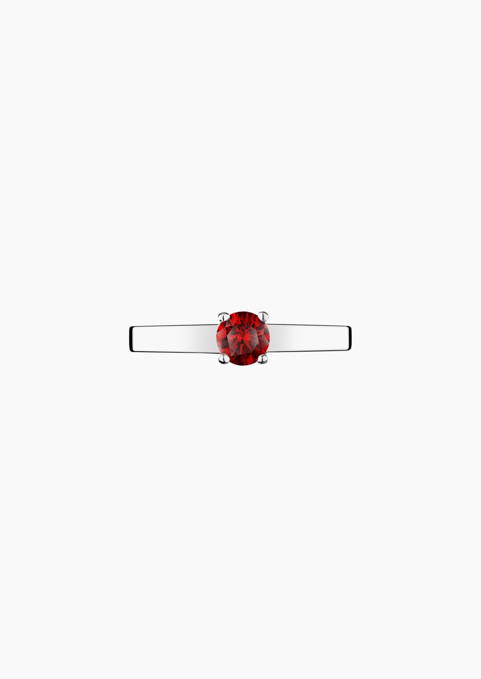 Jackie solitaire ring in white gold with ruby – Jewel by Maison Lepage, jeweler and designer since 1922.