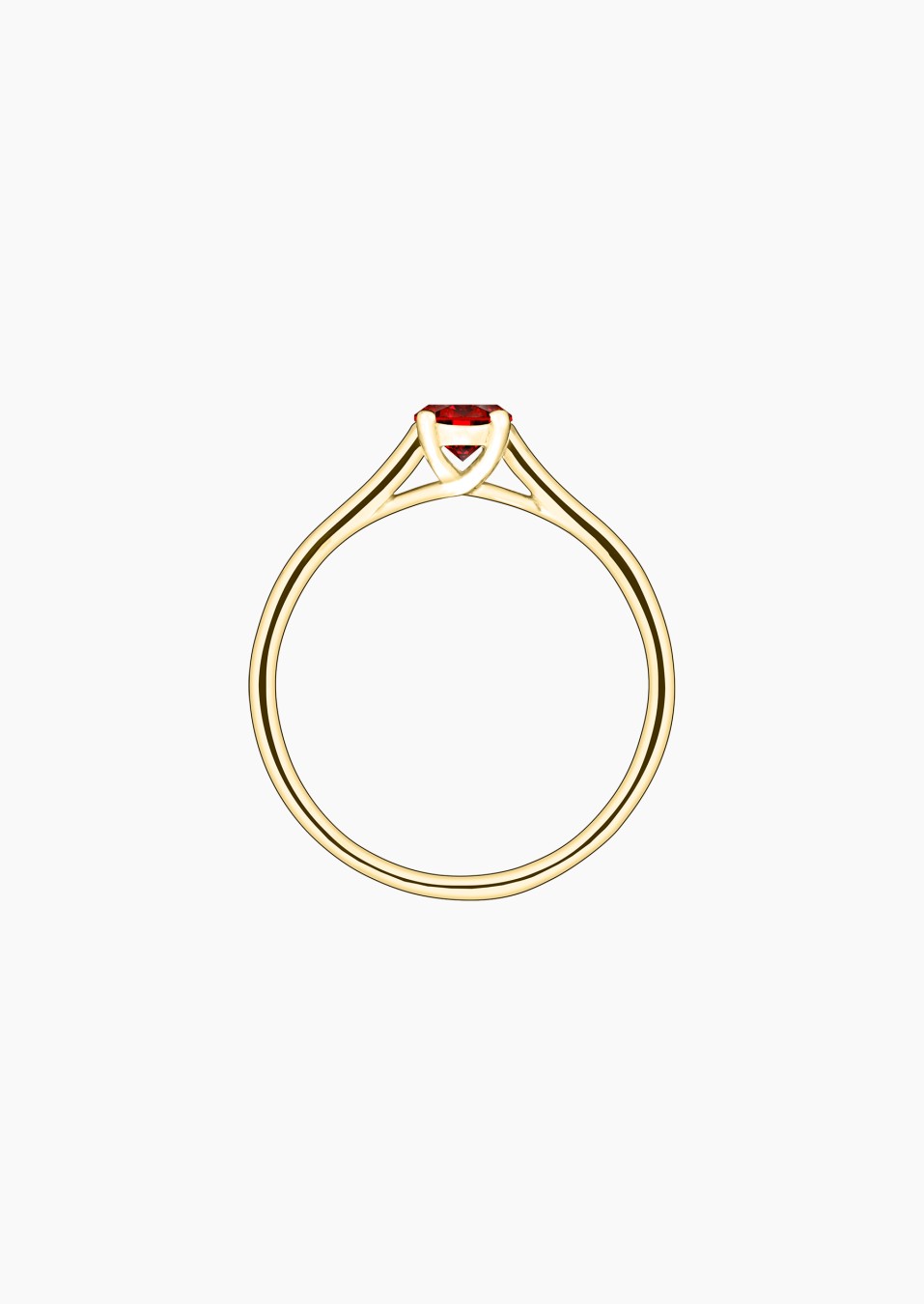 Jackie solitaire ring in yellow gold with ruby – Jewel by Maison Lepage, jeweler and designer since 1922.