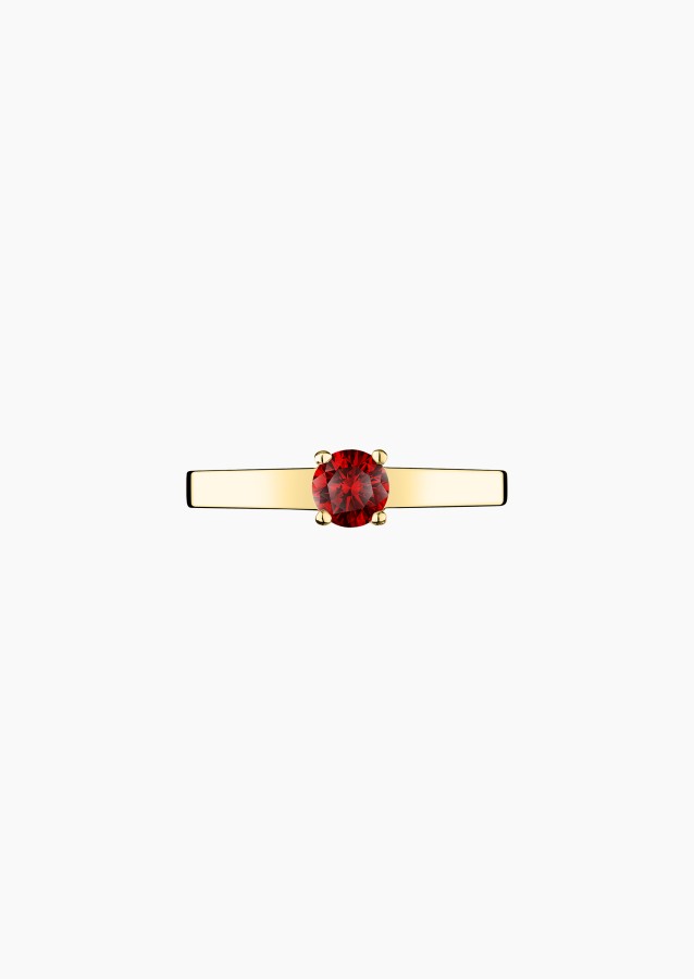 Jackie solitaire ring in yellow gold with ruby – Jewel by Maison Lepage, jeweler and designer since 1922.