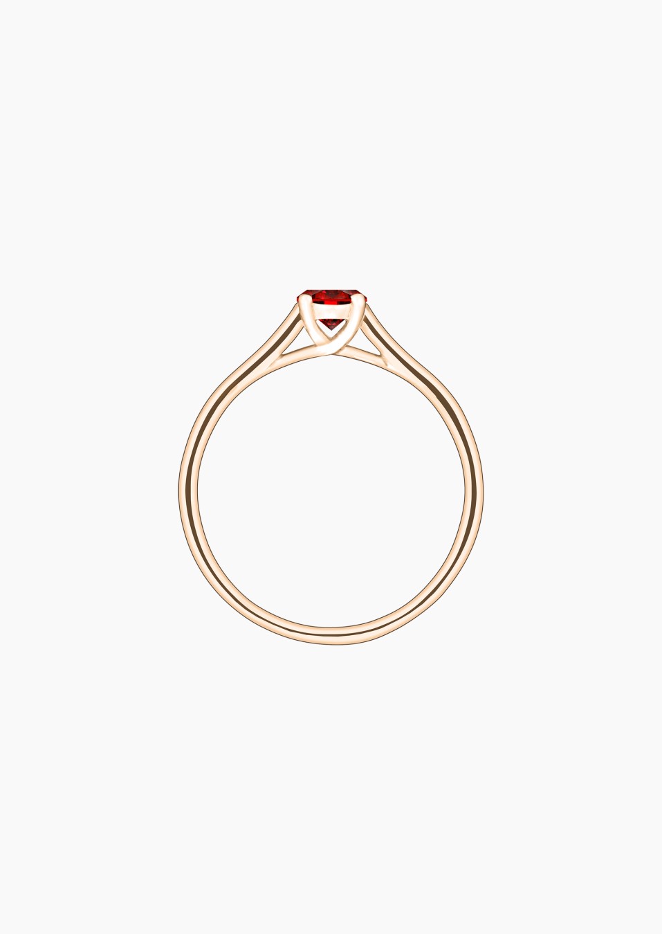 Jackie solitaire ring in rose gold with ruby – Jewel by Maison Lepage, jeweler and designer since 1922.