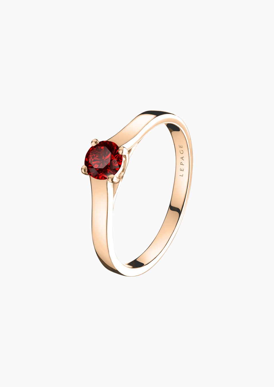 Jackie solitaire ring in rose gold with ruby – Jewel by Maison Lepage, jeweler and designer since 1922.